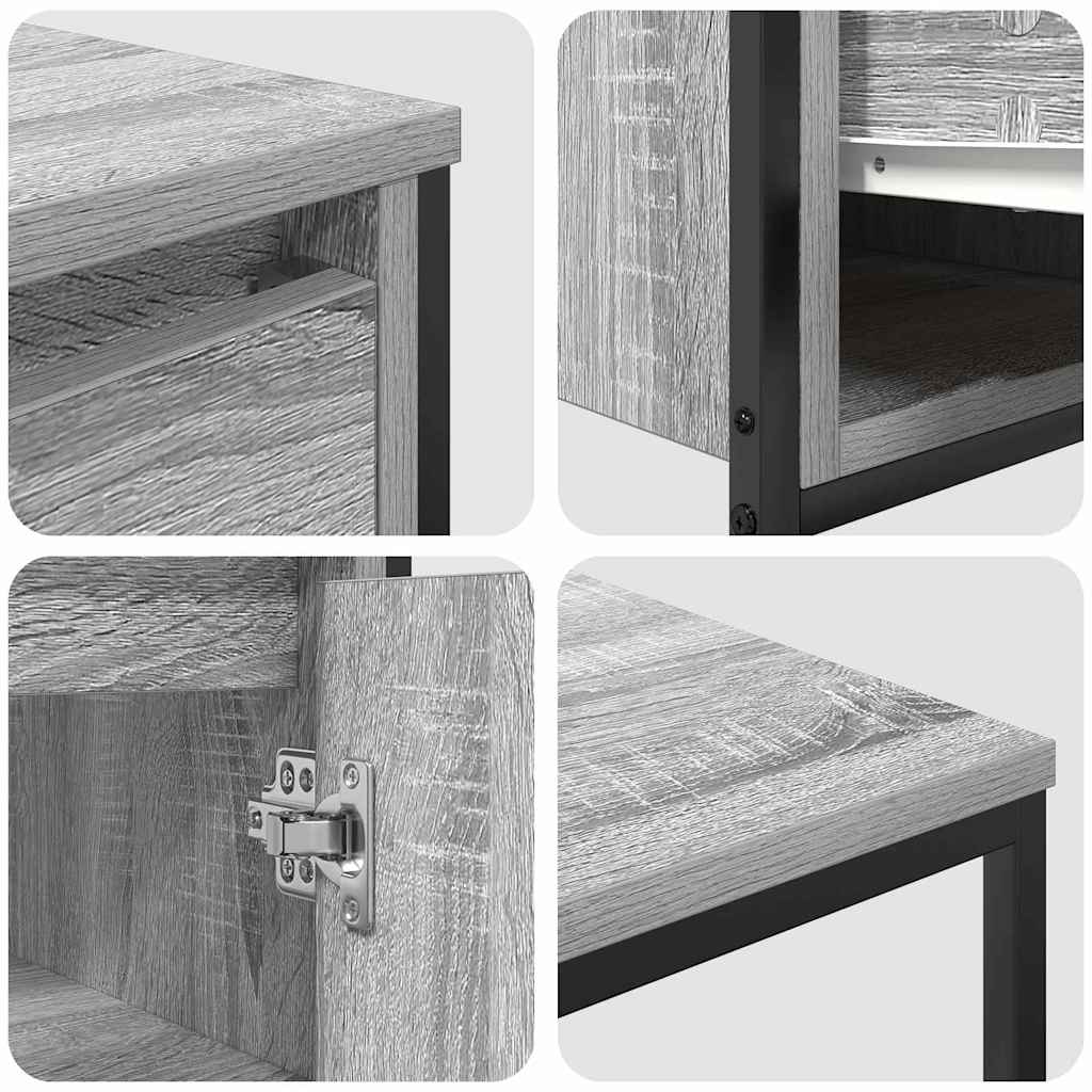 Set di mobili per il bagno 3 pz Grigio Sonoma e Nero | homemem39