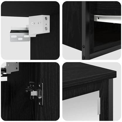 Set di mobili per il bagno 5 pz Rovere Nero 36 x 35 x 165 cm | homemem39