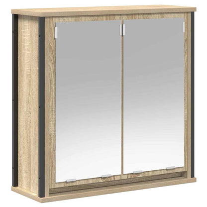 Set di mobili per il bagno con porta 5 pcs Rovere Sonoma e Nero | homemem39