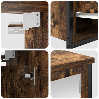 Set di mobili per il bagno 5 pcs Rovere Affumicato e Nero | homemem39