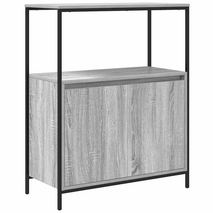 Set di mobili per il bagno con porta 5 pcs Grigio Sonoma e Nero | homemem39