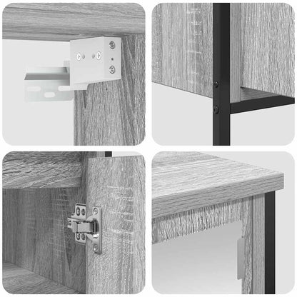 Set Mobili da Bagno 2 pz Grigio Sonoma in Legno Multistrato | homemem39