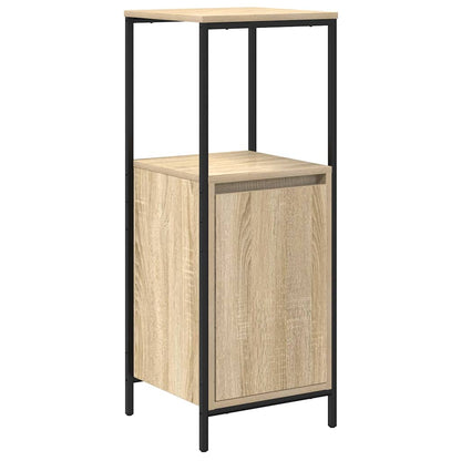 Set di mobili per il bagno con porta 3 pcs Rovere Sonoma e Nero | homemem39