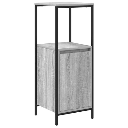 Set di mobili per il bagno con porta 5 pcs Grigio Sonoma e Nero | homemem39