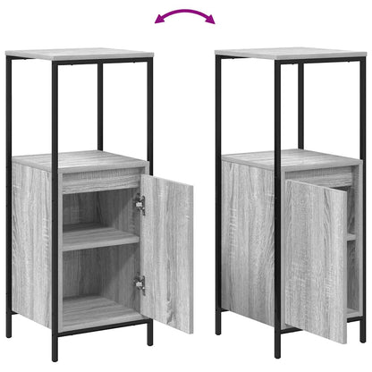 Set di mobili per il bagno con porta 3 pcs Grigio Sonoma e Nero | homemem39