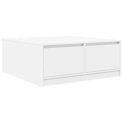 Tavolino da Salotto con Cassetti Bianco 100x100x40 cm | homemem39