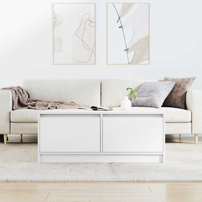 Tavolino da Salotto con Cassetti Bianco 100x100x40 cm | homemem39