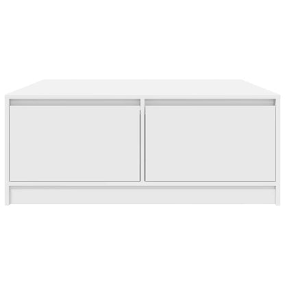 Tavolino da Salotto con Cassetti Bianco 100x100x40 cm | homemem39