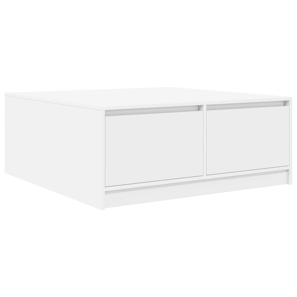 Tavolino da Salotto con Cassetti Bianco 100x100x40 cm | homemem39