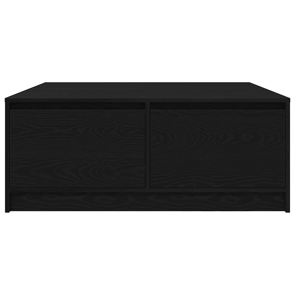 Tavolino da Salotto con Cassetti Rovere Nero 100x100x40 cm