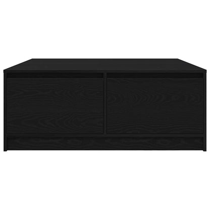Tavolino da Salotto con Cassetti Rovere Nero 100x100x40 cm