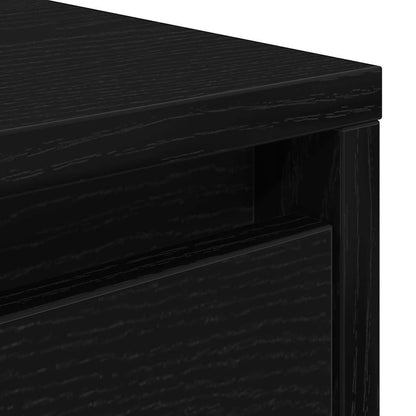 Tavolino da Salotto con Cassetti Rovere Nero 100x100x40 cm