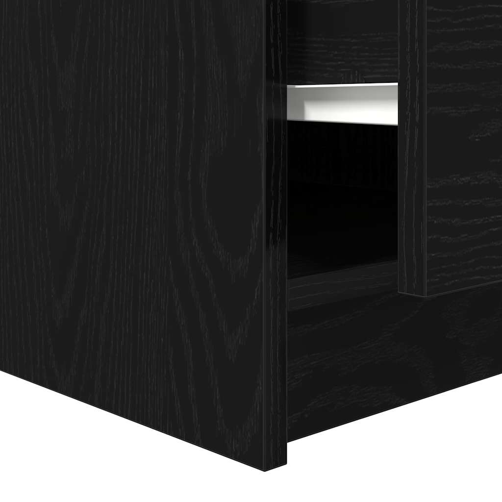 Tavolino da Salotto con Cassetti Rovere Nero 100x100x40 cm | homemem39