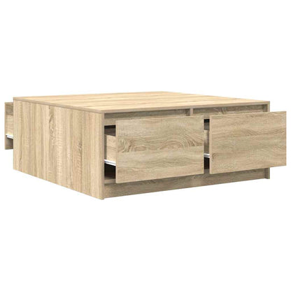 Tavolino da Salotto con Cassetti Rovere Sonoma 100x100x40 cm | homemem39