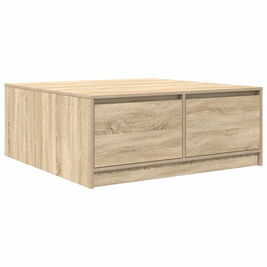 Tavolino da Salotto con Cassetti Rovere Sonoma 100x100x40 cm | homemem39