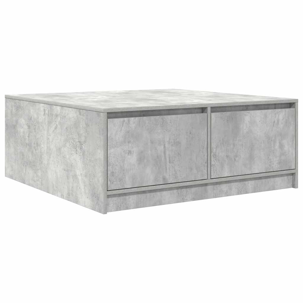 Tavolino da Salotto con Cassetti Grigio Cemento 100x100x40 cm | homemem39