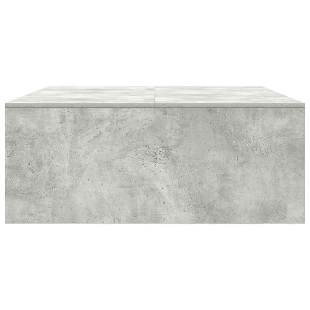 Tavolino da Salotto con Cassetti Grigio Cemento 100x100x40 cm | homemem39