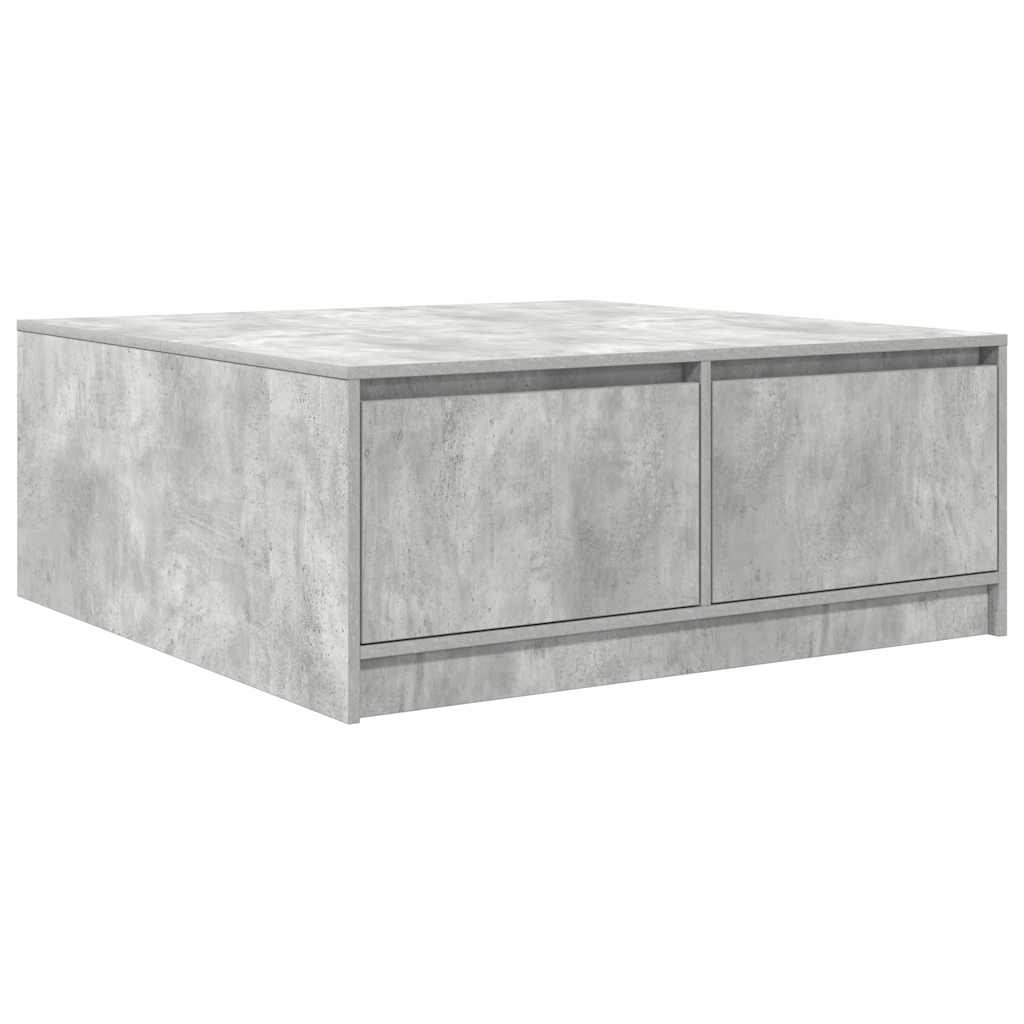 Tavolino da Salotto con Cassetti Grigio Cemento 100x100x40 cm | homemem39