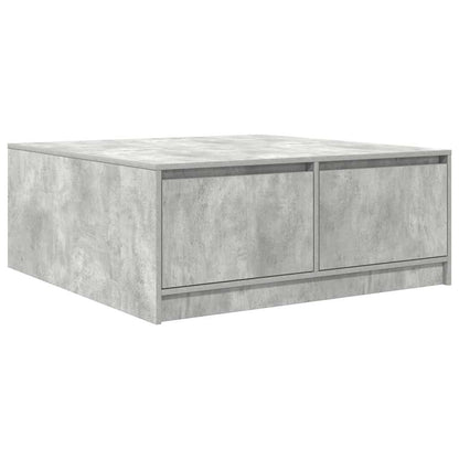 Tavolino da Salotto con Cassetti Grigio Cemento 100x100x40 cm | homemem39