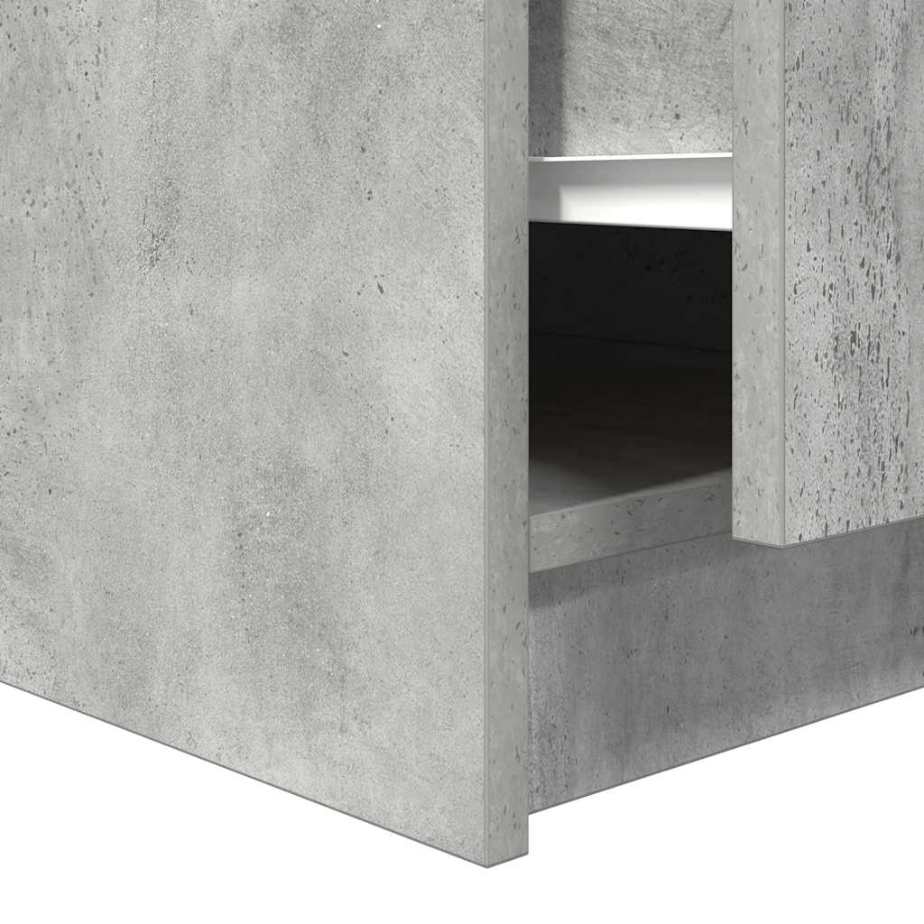 Tavolino da Salotto con Cassetti Grigio Cemento 100x100x40 cm | homemem39