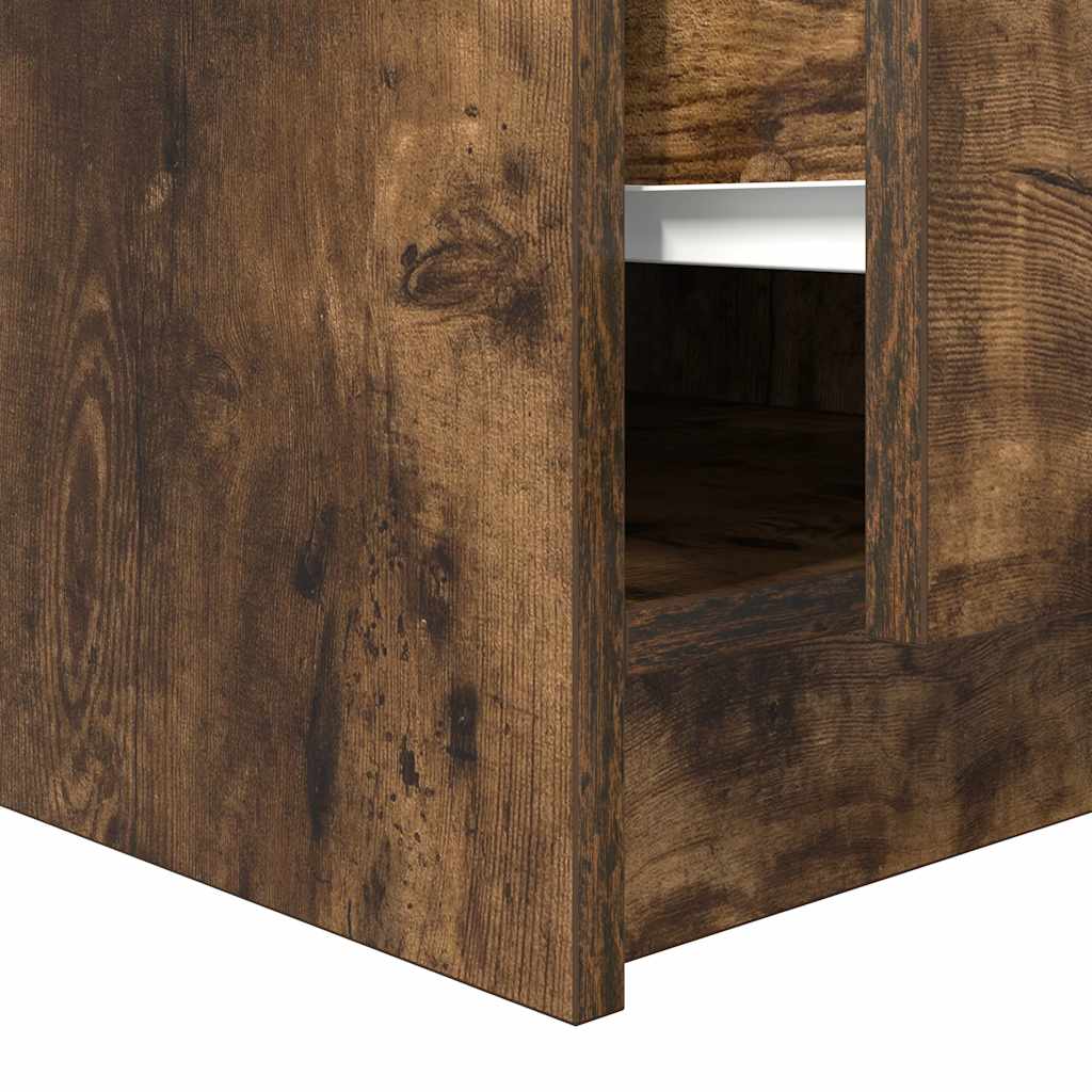 Tavolino da Salotto con Cassetti Rovere Fumo 100x100x40 cm | homemem39