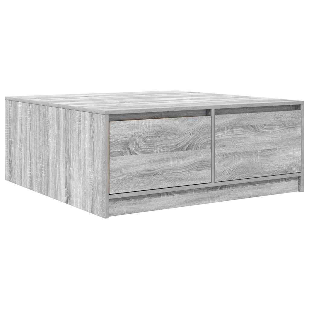 Tavolino da Salotto con Cassetti Grigio Sonoma 100x100x40 cm | homemem39