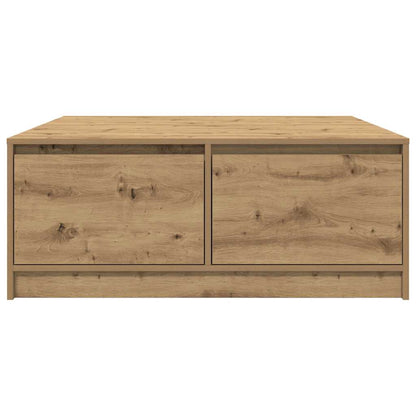 Tavolino Salotto con Cassetti Rovere Artigianale 100x100x40 cm | homemem39