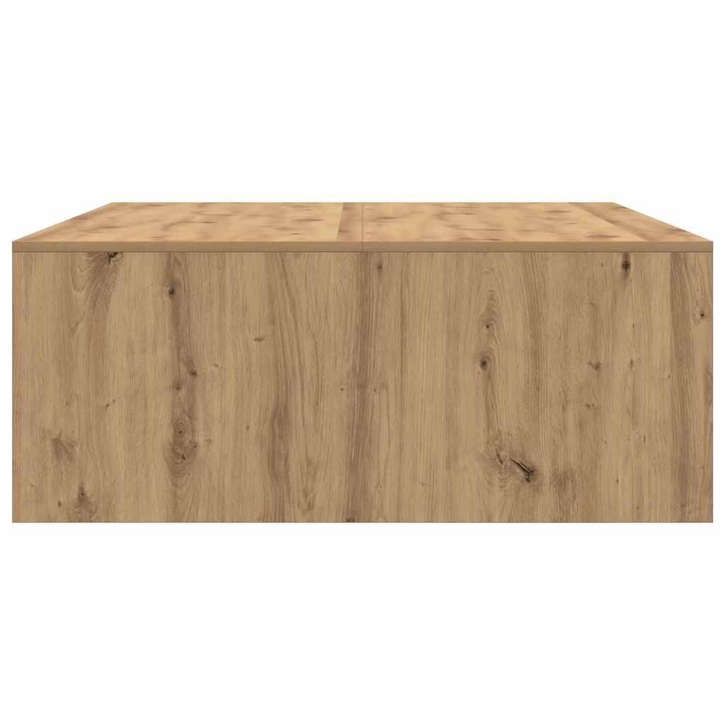 Tavolino Salotto con Cassetti Rovere Artigianale 100x100x40 cm | homemem39