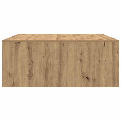 Tavolino Salotto con Cassetti Rovere Artigianale 100x100x40 cm | homemem39