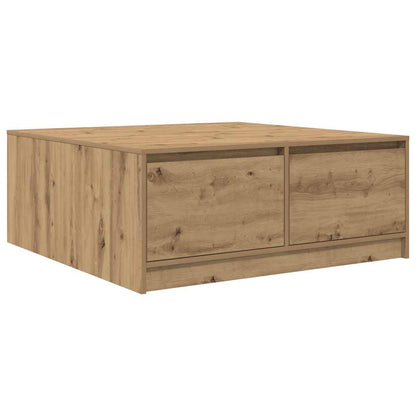 Tavolino Salotto con Cassetti Rovere Artigianale 100x100x40 cm | homemem39