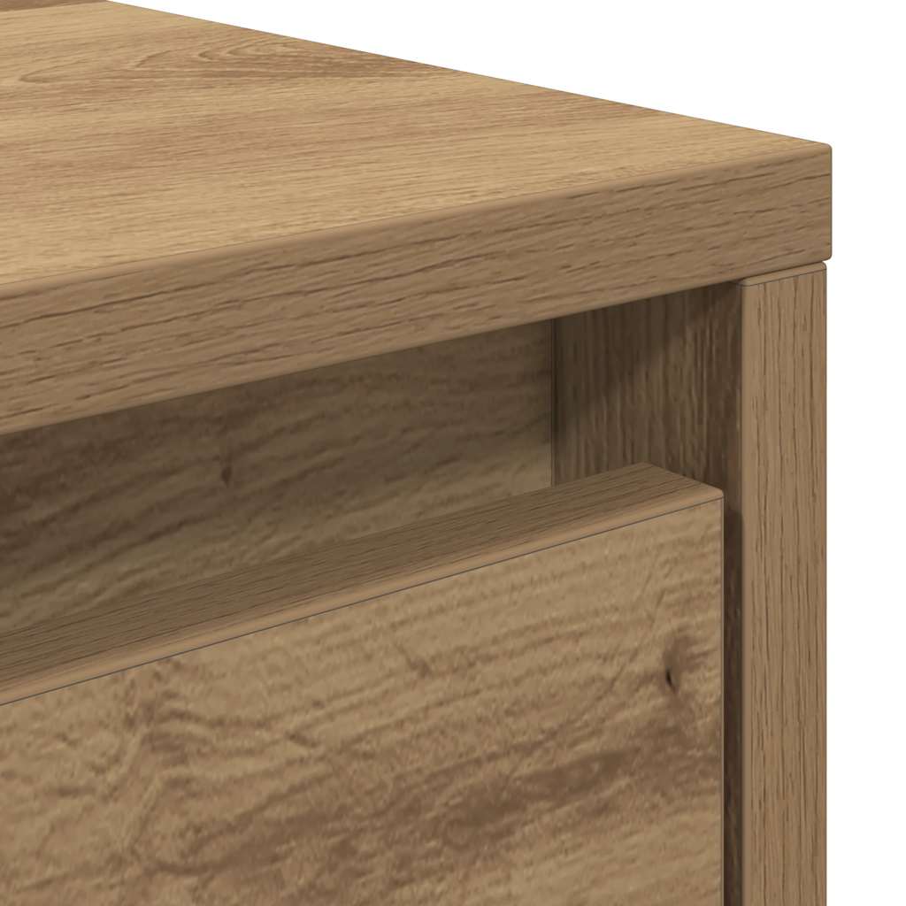 Tavolino Salotto con Cassetti Rovere Artigianale 100x100x40 cm | homemem39