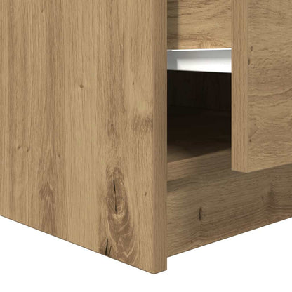 Tavolino Salotto con Cassetti Rovere Artigianale 100x100x40 cm | homemem39