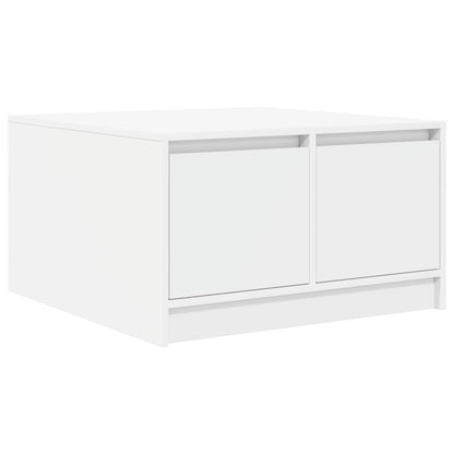 Tavolino da Salotto con Cassetti Bianco 70,5x70x40 cm | homemem39