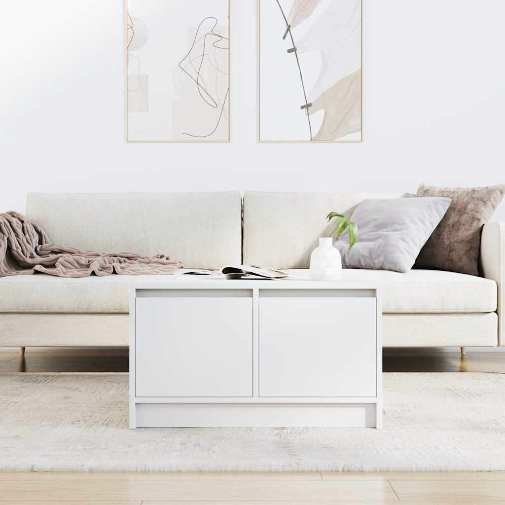 Tavolino da Salotto con Cassetti Bianco 70,5x70x40 cm | homemem39