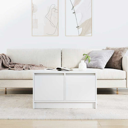 Tavolino da Salotto con Cassetti Bianco 70,5x70x40 cm | homemem39
