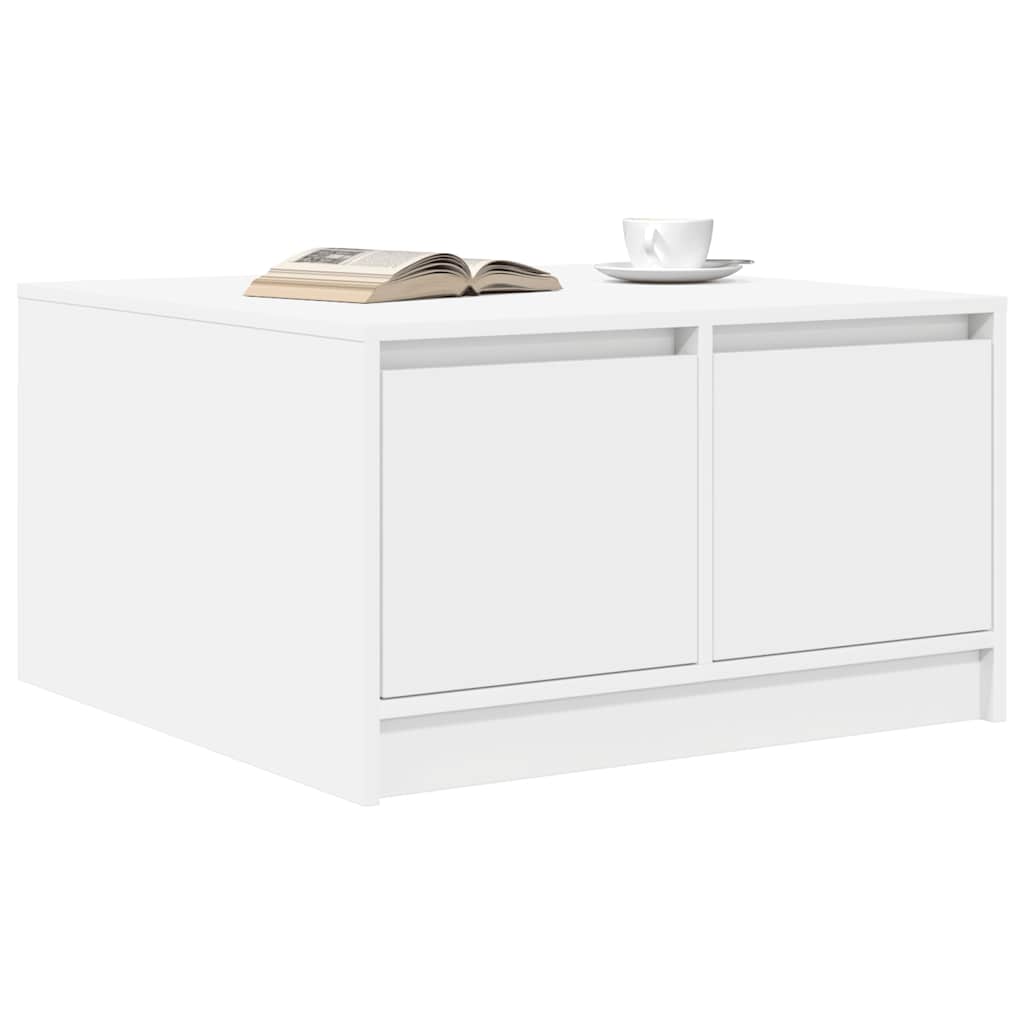 Tavolino da Salotto con Cassetti Bianco 70,5x70x40 cm