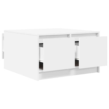 Tavolino da Salotto con Cassetti Bianco 70,5x70x40 cm | homemem39