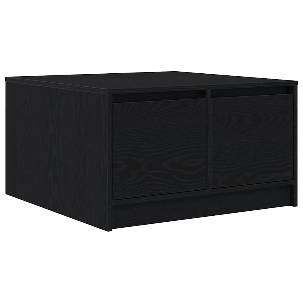 Tavolino da Salotto con Cassetti Rovere Nero 70,5x70x40 cm | homemem39