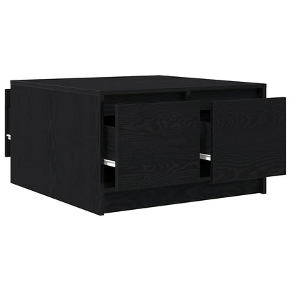 Tavolino da Salotto con Cassetti Rovere Nero 70,5x70x40 cm | homemem39