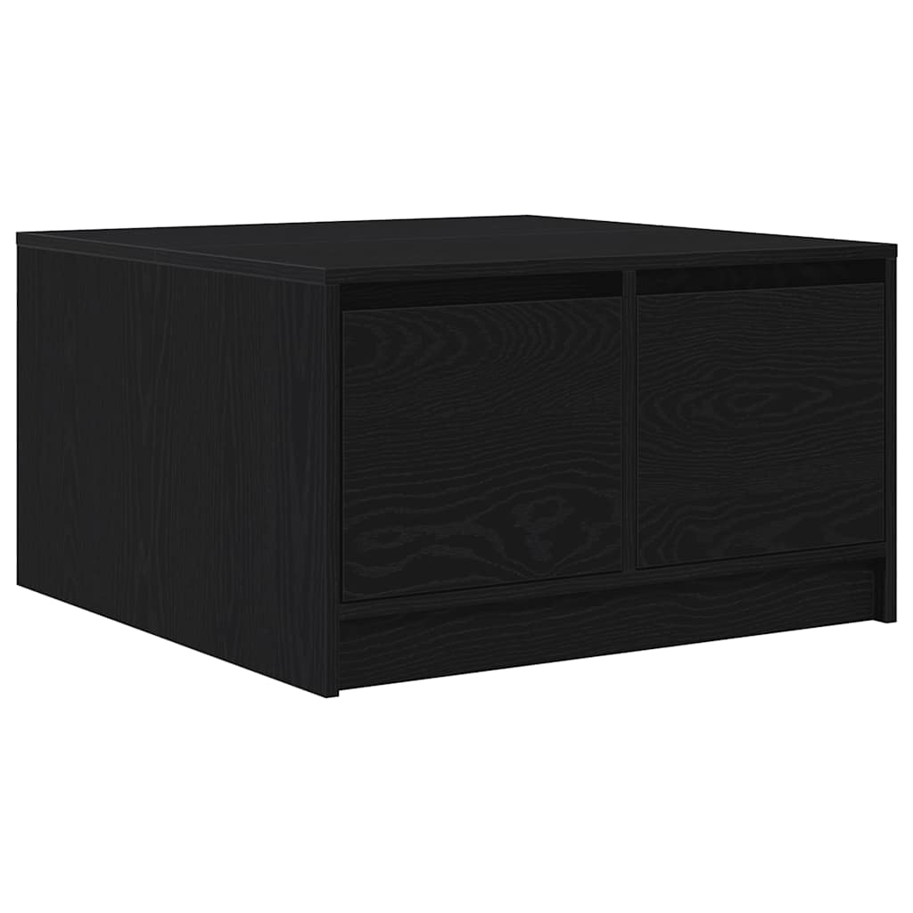 Tavolino da Salotto con Cassetti Rovere Nero 70,5x70x40 cm | homemem39