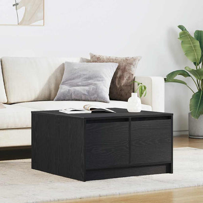 Tavolino da Salotto con Cassetti Rovere Nero 70,5x70x40 cm | homemem39