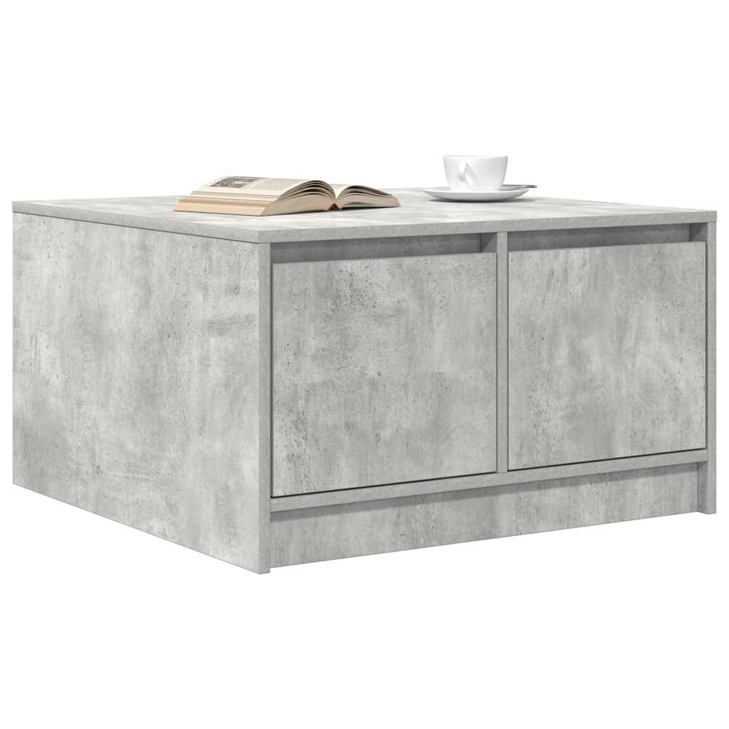 Tavolino da Salotto con Cassetti Grigio Cemento 70,5x70x40 cm