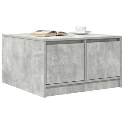 Tavolino da Salotto con Cassetti Grigio Cemento 70,5x70x40 cm