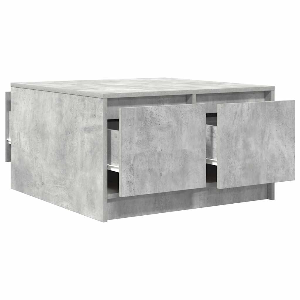 Tavolino da Salotto con Cassetti Grigio Cemento 70,5x70x40 cm | homemem39