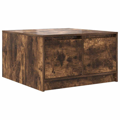 Tavolino da Salotto con Cassetti Rovere Fumo 70,5x70x40 cm
