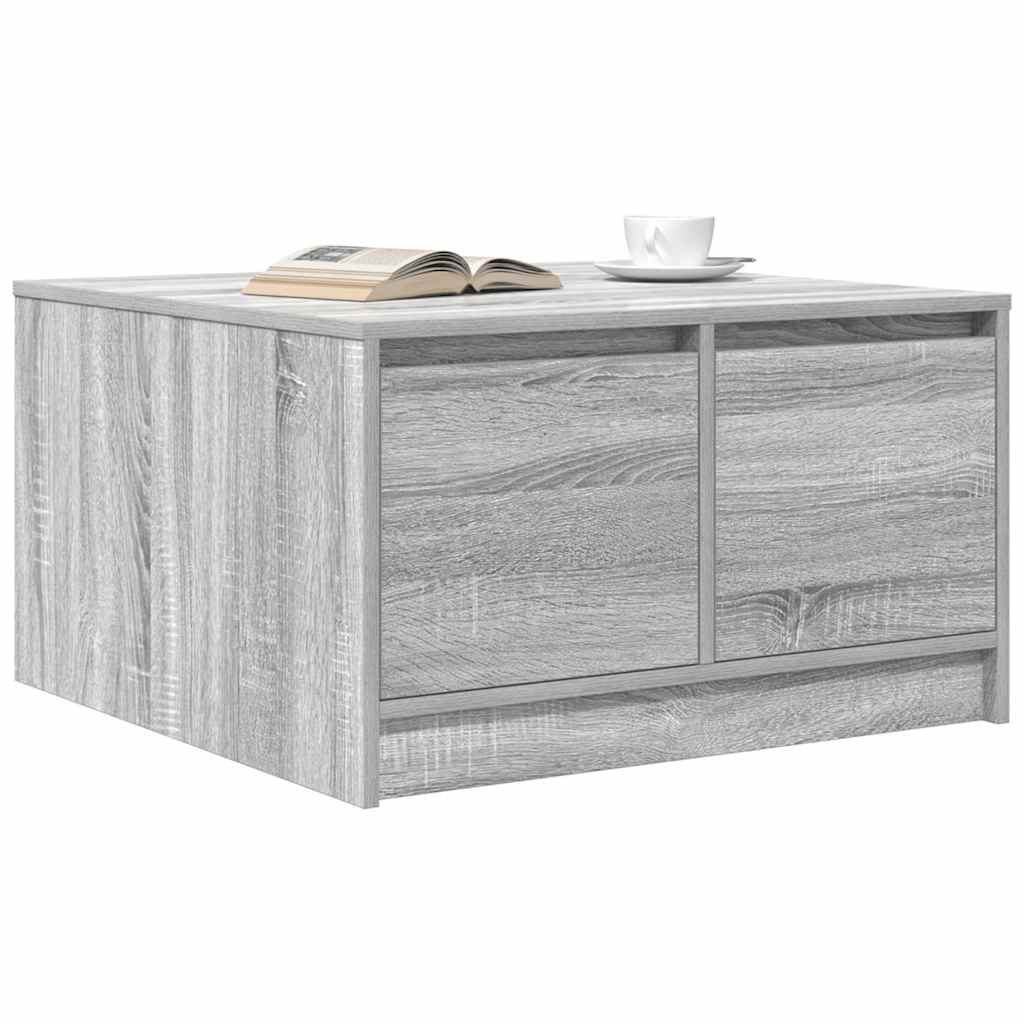 Tavolino da Salotto con Cassetti Grigio Sonoma 70,5x70x40 cm