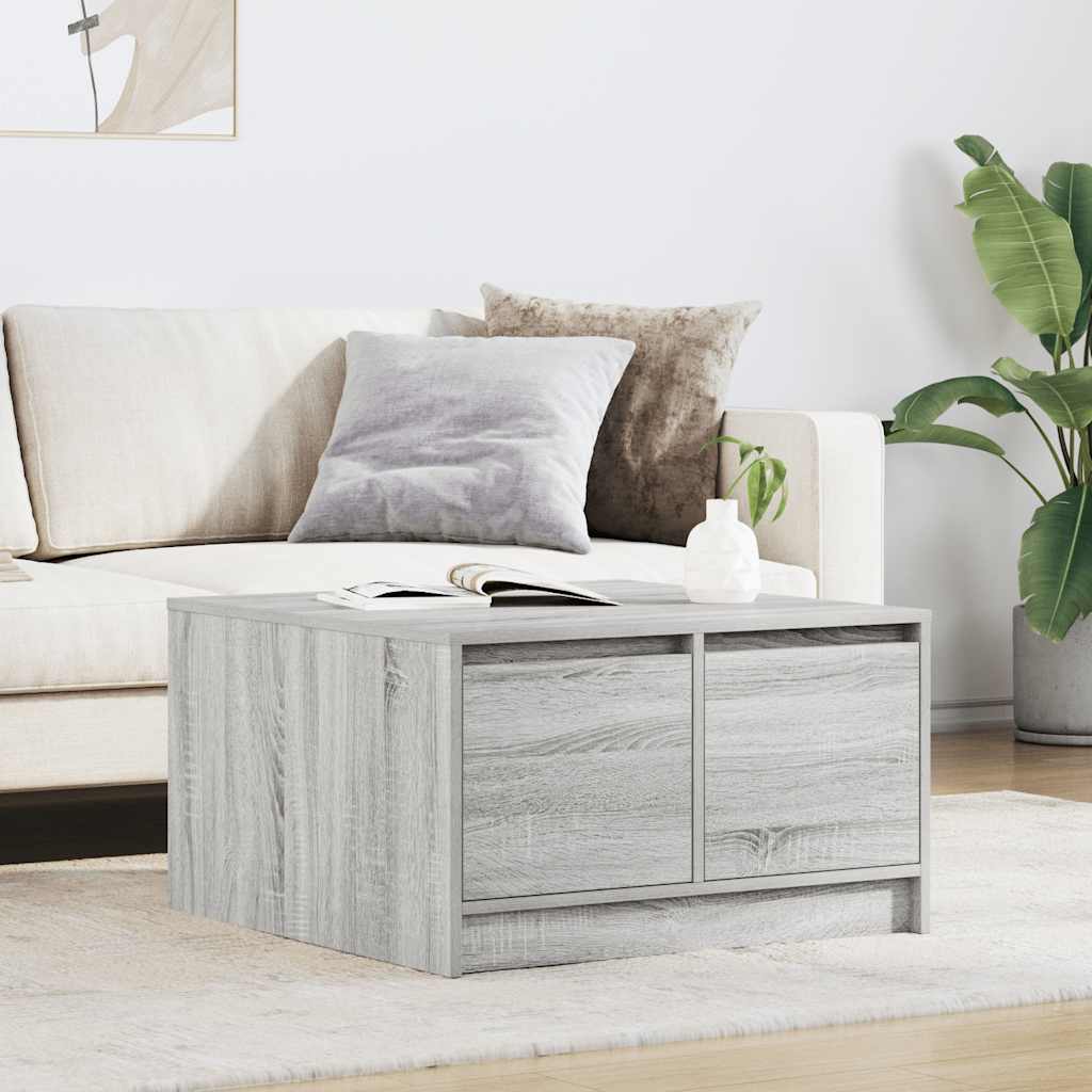 Tavolino da Salotto con Cassetti Grigio Sonoma 70,5x70x40 cm | homemem39
