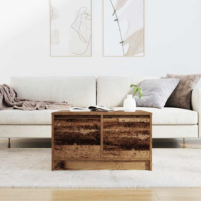Tavolino da Salotto con Cassetti Legno Antico 70,5x70x40 cm | homemem39