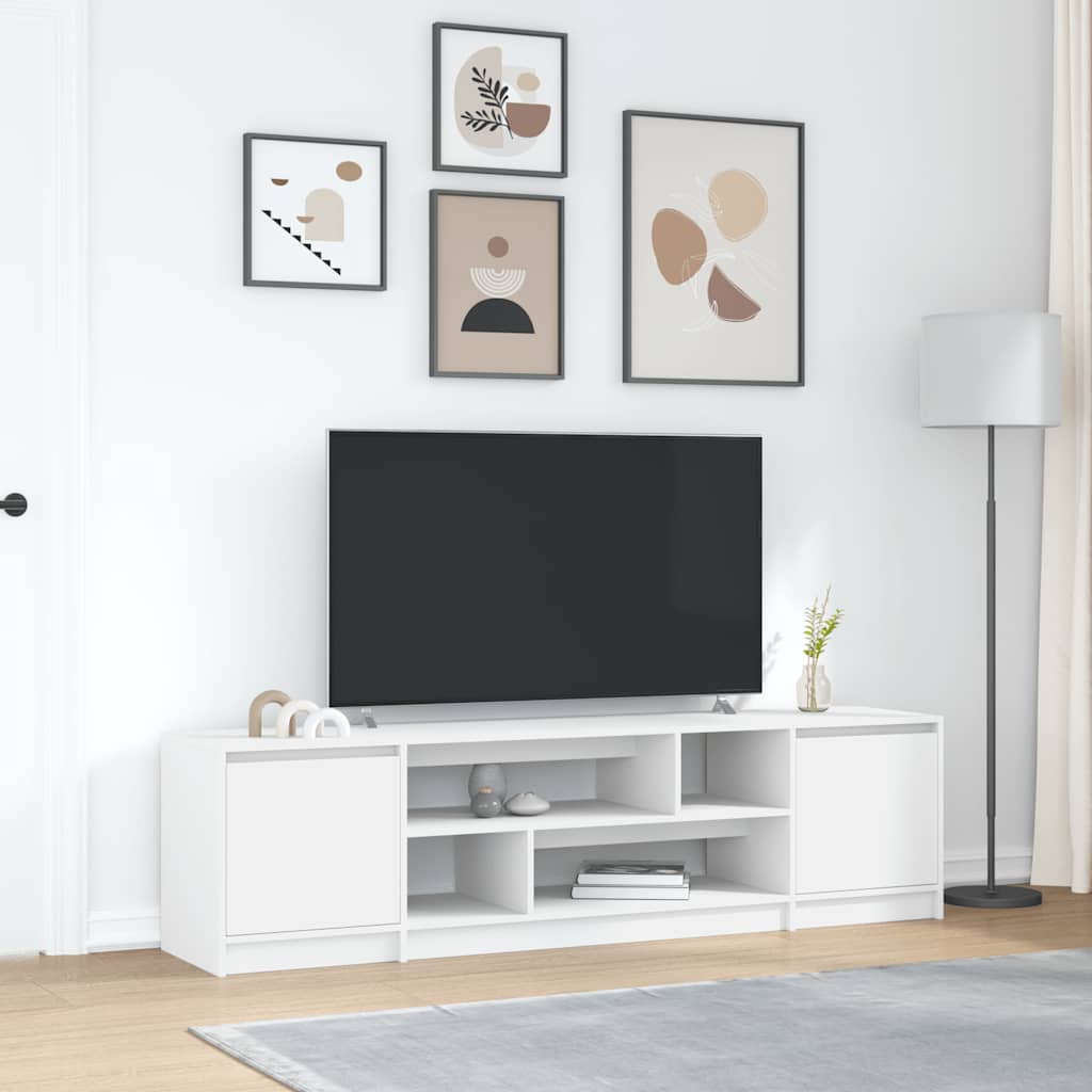 Mobile Porta TV Bianco 188,5x41x50 cm in Legno Multistrato - homemem39