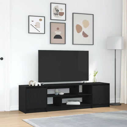 Mobile TV Rovere Nero 188,5x41x50 cm in Legno Multistrato